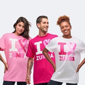 Set of 3 " I ♥️ Zumba Tees, FREE  3 ZUMBA HAND TOWELS